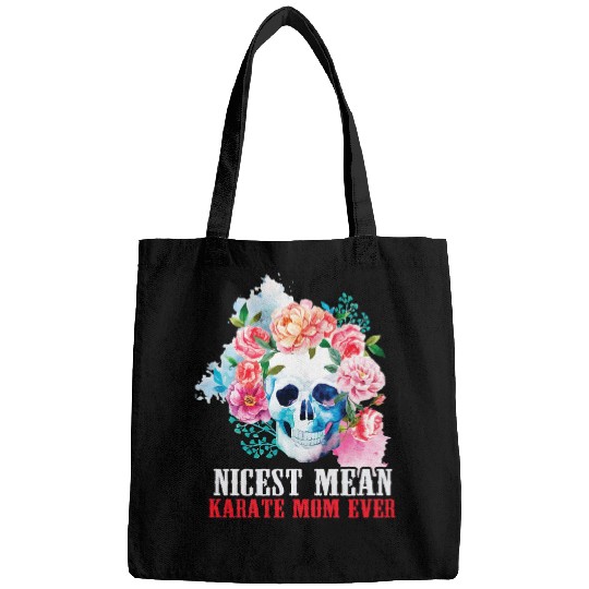 Karate Mom Nicest Mean Candy Skull Bags