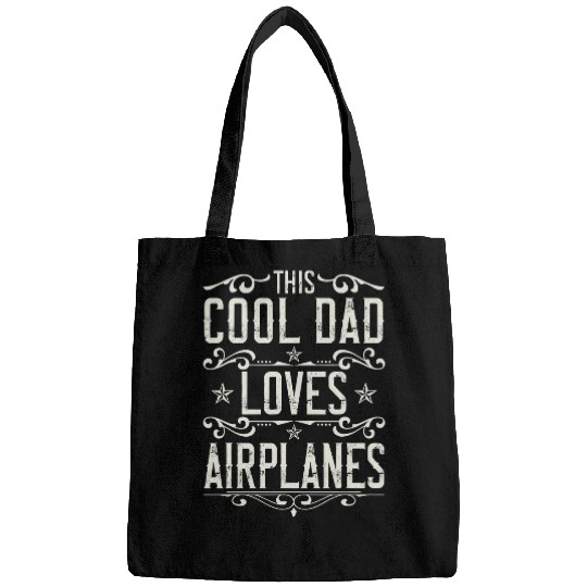 Mens This Cool Dad Loves Airplanes Pilot Dad Fathers Day Bags