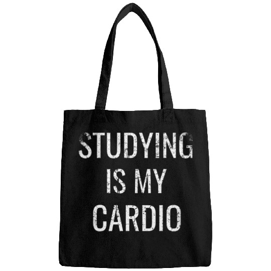 Funny Studying is my cardio University Student Bags