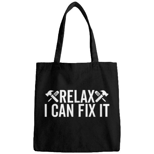 Relax I Can Fix It Funny Mechanic Handyman Repairman Humor Bags