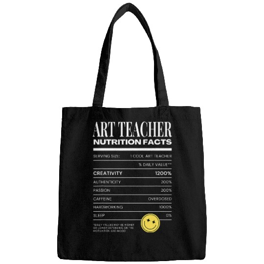 Art Teacher Nutrition Facts Funny Teaching Costume Bags