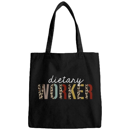 Dietary Worker Leopard Print Funny Appreciation Bags