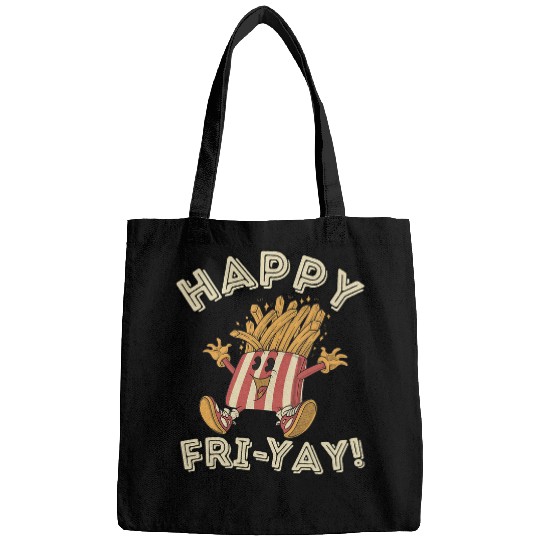 Happy Fri Yay Retro French Fries Friday Lovers Fun Teacher Bags
