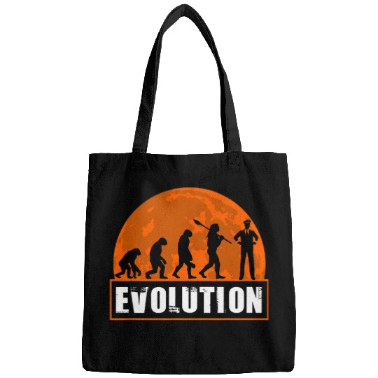 Pilot Funny Human Evolution Gift for Men Bags