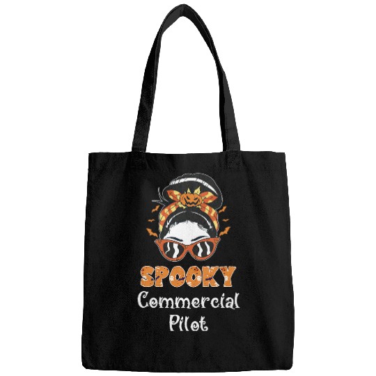 Messy Bun Spooky Commercial Pilot Women Halloween Bags