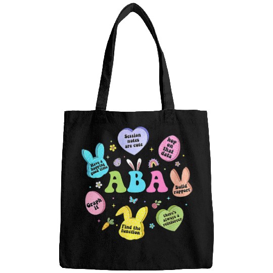 ABA Easter Day Behavior analyst Bunny Eggs Funny Therapist Bags