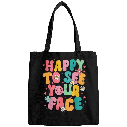 happy to see your face Teacher back to school Bags