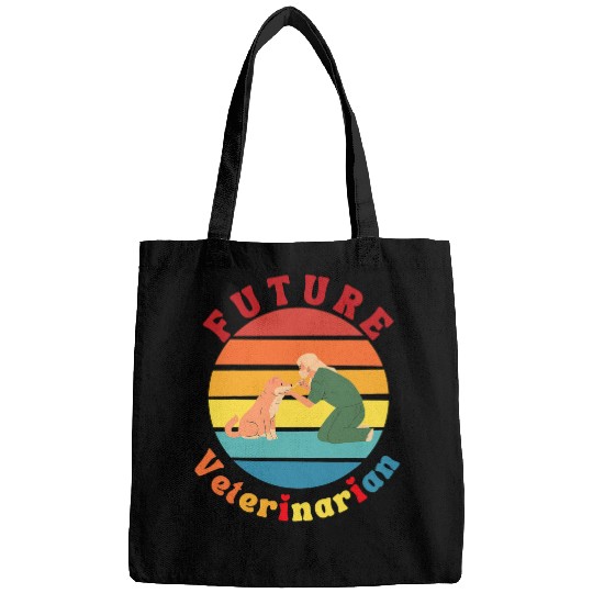 Future Veterinarian Vet Techs Retro Pastel Funny Bags