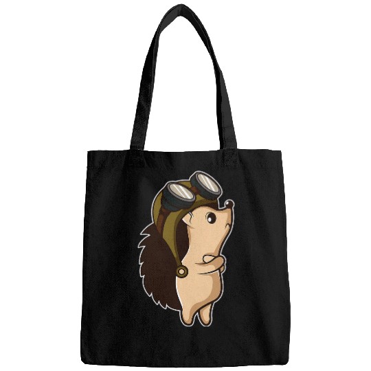 Hedgehog Pilot Hardworking Person Bags