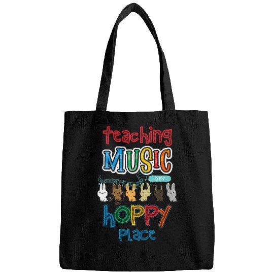 Teaching Music Is My Hoppy Place Teacher Easter Bunny Rabbit Bags