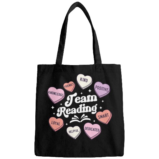 Team Reading Teacher Valentines Groovy Literacy Coachs Hearts Bags