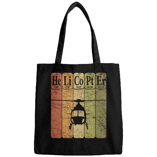 Helicopter Periodic Table Elements Aviation Helicopter Pilot 4 Bags