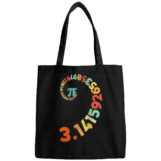 Retro Pi Spiral Math Teacher National Pi Day Men Women Bags