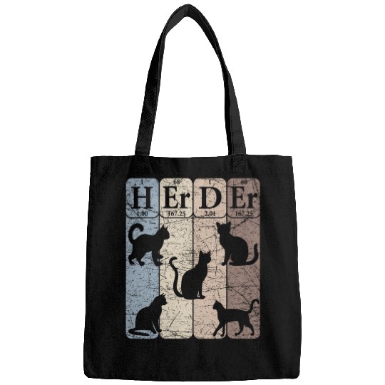 Cat Herder Periodic Table Elements Cat Lover Cat Scientist 2 Bags