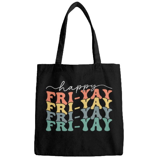 Happy FriYay Friday Weekend Lovers Retro Fri Yay Teacher 1 Bags