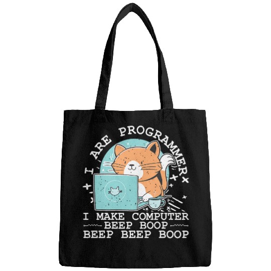 I Are Programmer Funny Cat Computer Nerd IT Coder Bags