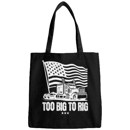 Too Big To Rig Trucker for Trump American Flag Election 2024 Bags