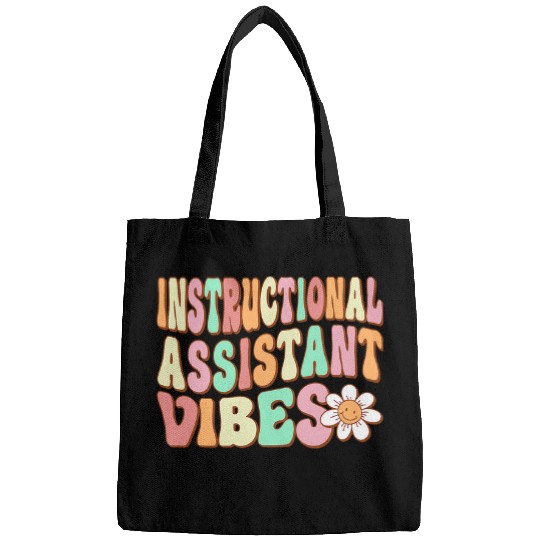 Retro Instructional Assistant Vibes Men Women Teacher Aide Bags