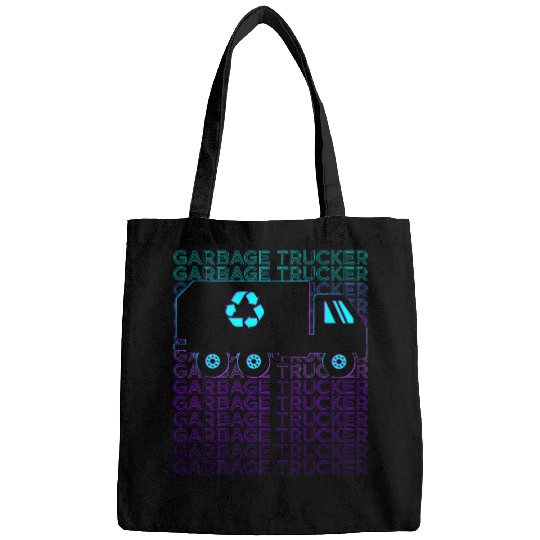 Garbage Trucker Recycling Trash Truck Waste Separation Retro Bags