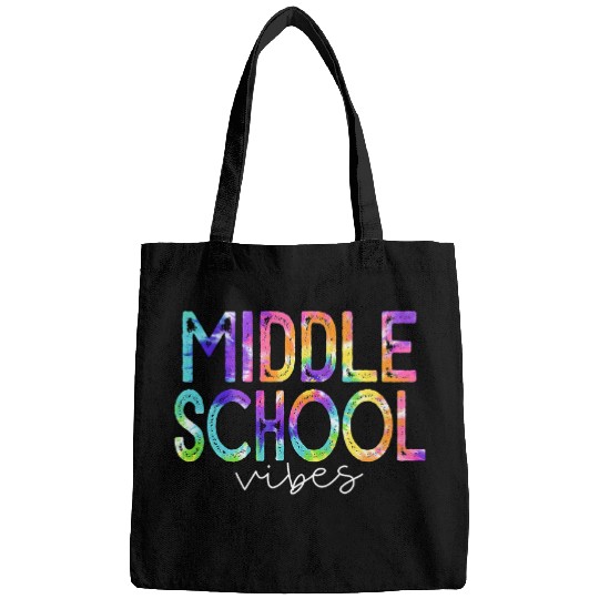 Middle School Vibes Tie Dye Back to School Teacher Student Bags
