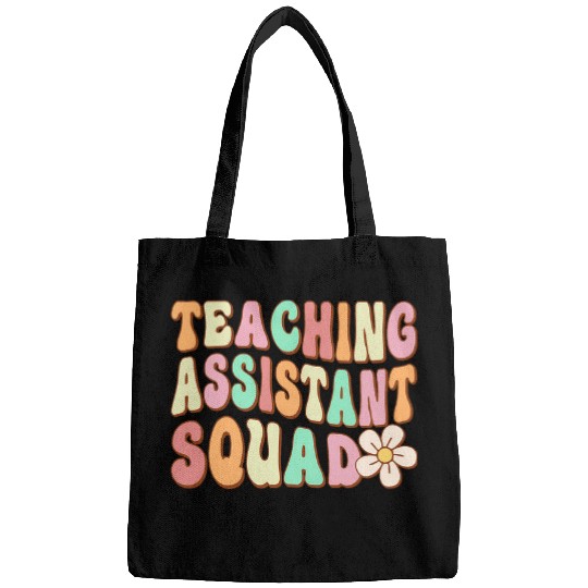 Teaching Assistant Squad Retro Groovy Teacher Aide Vibes Bags