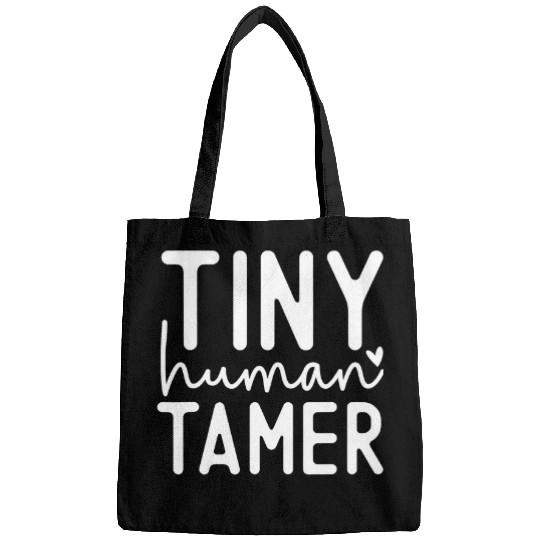 Tiny Human Tamer Funny Little Kids Mom Dad Parents Family Bags
