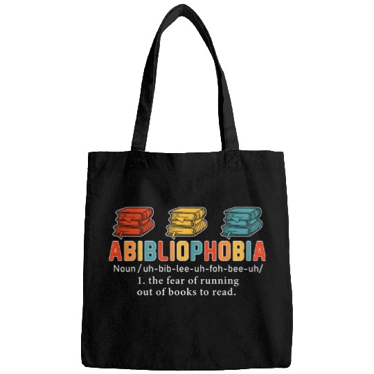 Abibliophobia Definition Bookworm Book Reader Reading Geek 1 Bags