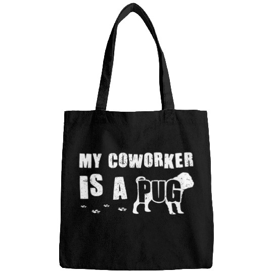 Funny WFH Pug Dog Lover Coworker Work From homes Dog Owner Bags