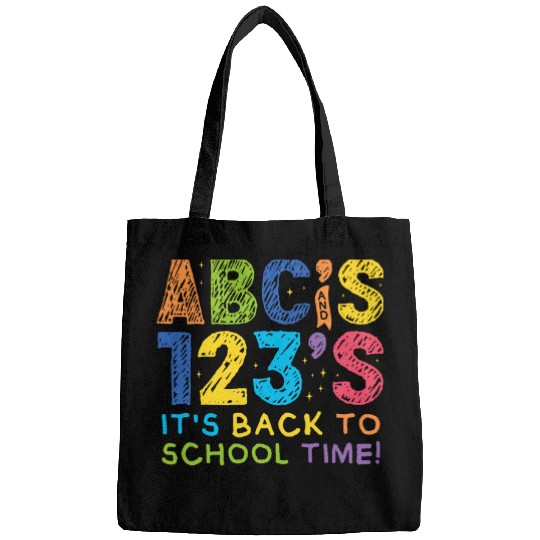 Chalkboard style ABCs 123s Back To School Teacher Student Bags