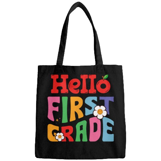 Hello First Grade Groovy Back to School Teacher Kids Bags