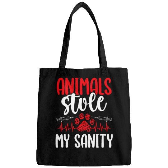ER Vet Tech Appreciation Animal stole my Sanity Veterinarian Bags