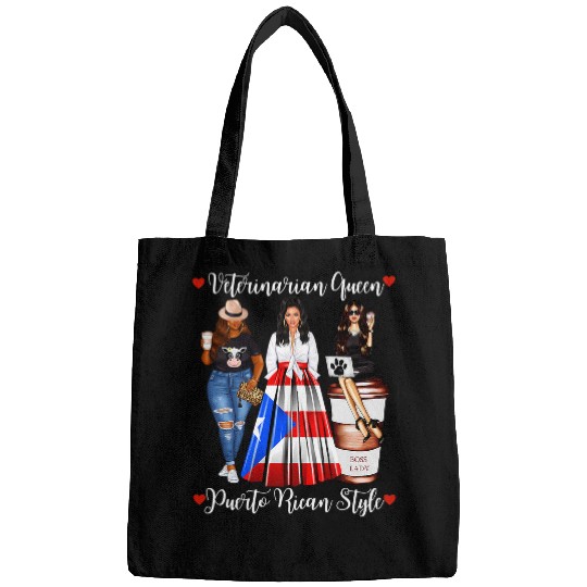 Womens Puerto Rican Style Veterinarian Queen Puerto Rico Vet Funny Bags