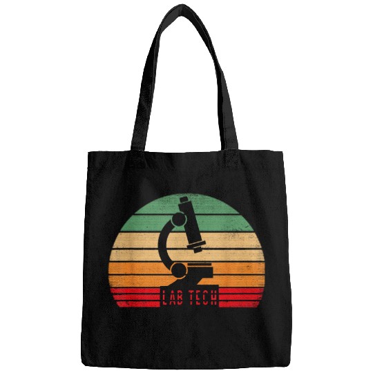 Lab Tech Retro Sunset Scientist Microscope Microscopy Bags