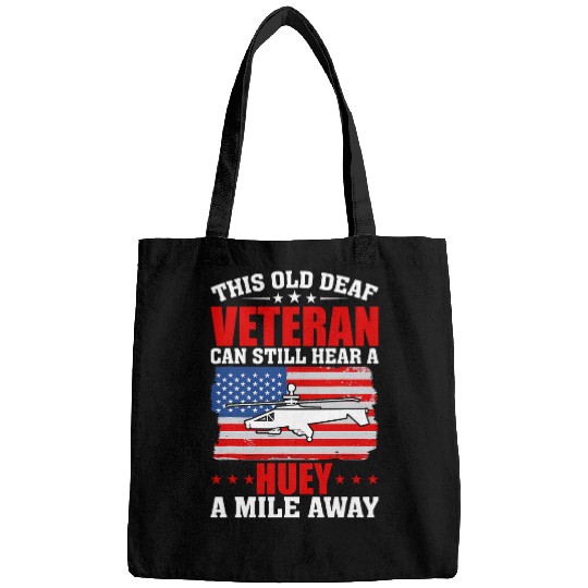 Hear A Huey A Mile Away Helicopter Pilot Vietnam Veteran Bags