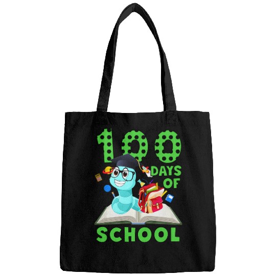 100 Days Of School With Funny Worm Glasses Book Bags