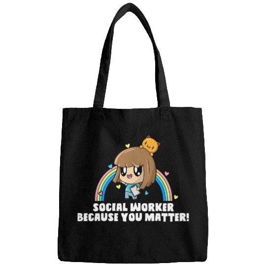 Womens Social Worker s For Women Because You Matter Kawaii Cat Bags