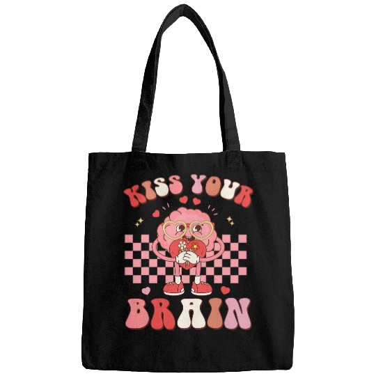 kisss Your Brain Valentines Test Day Teacher Squad Kids Bags