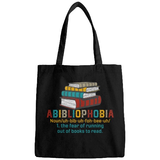 Abibliophobia Reading Bookworm Book Nerd Lover Reader Fun Bags