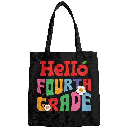 Hello Fourth Grade Groovy Back to School Teacher Kids Bags
