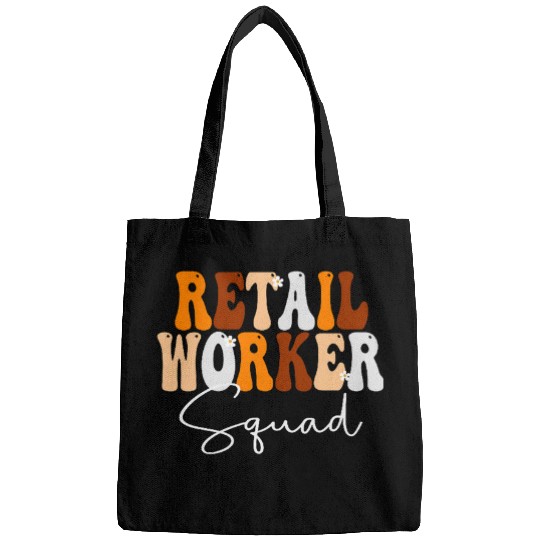Retail Worker Squad Cute Women Groovy Fall Autumn Lovers 2 Bags