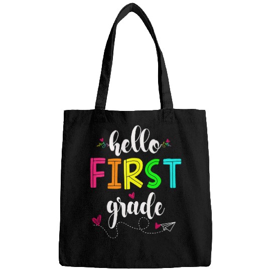 Hello First Grade Kids Teacher Student Back To School Bags