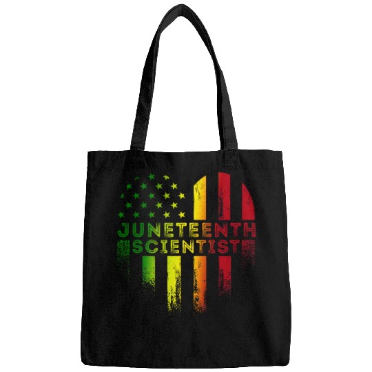 Juneteenth 1865 Scientist Proud African American Flag Bags