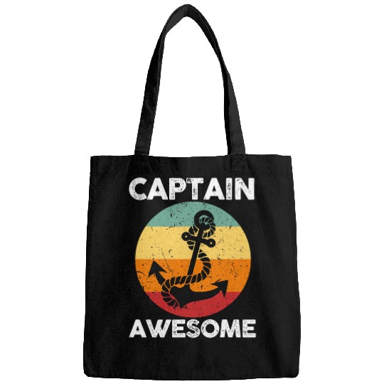Captain Awesome Anchor Sailor color Holidays Design Bags