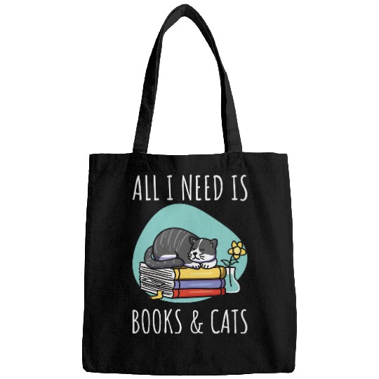 Books And Cats Reading Lovers Book Lovers Cat Lovers Bags
