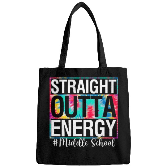 High School Straight Outta Energy Teacher Life Gift Tie Dye Bags