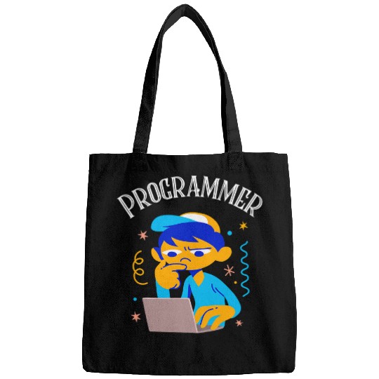 Boy on Computer Programmer Career Student Bags