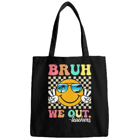 Retro End Of School Year Teacher Summer Bruh We Out Teachers Bags
