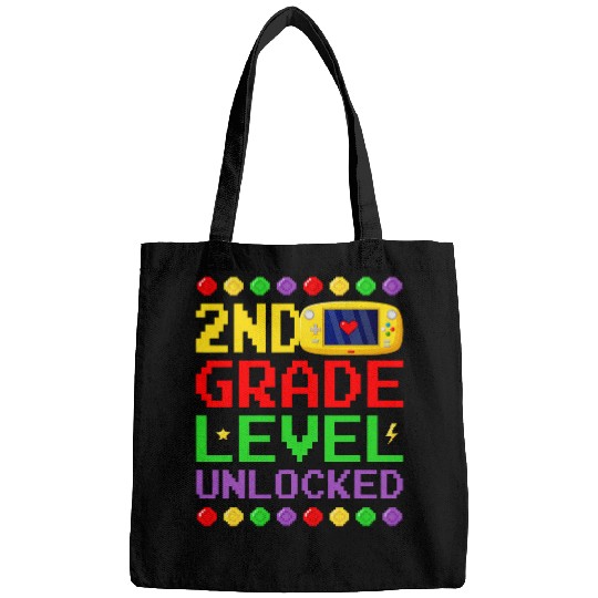 Retro 2nd Grade Level Unlocked Controller Back To School Boy Bags