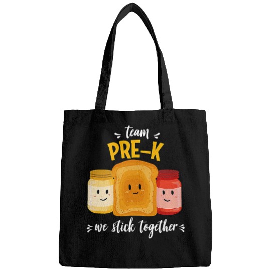 Team Prek We Stick Together Bread Jam Teacher Student Bags