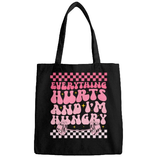 everything hurts and im hungry funny workout Gym Fitness 28 Bags